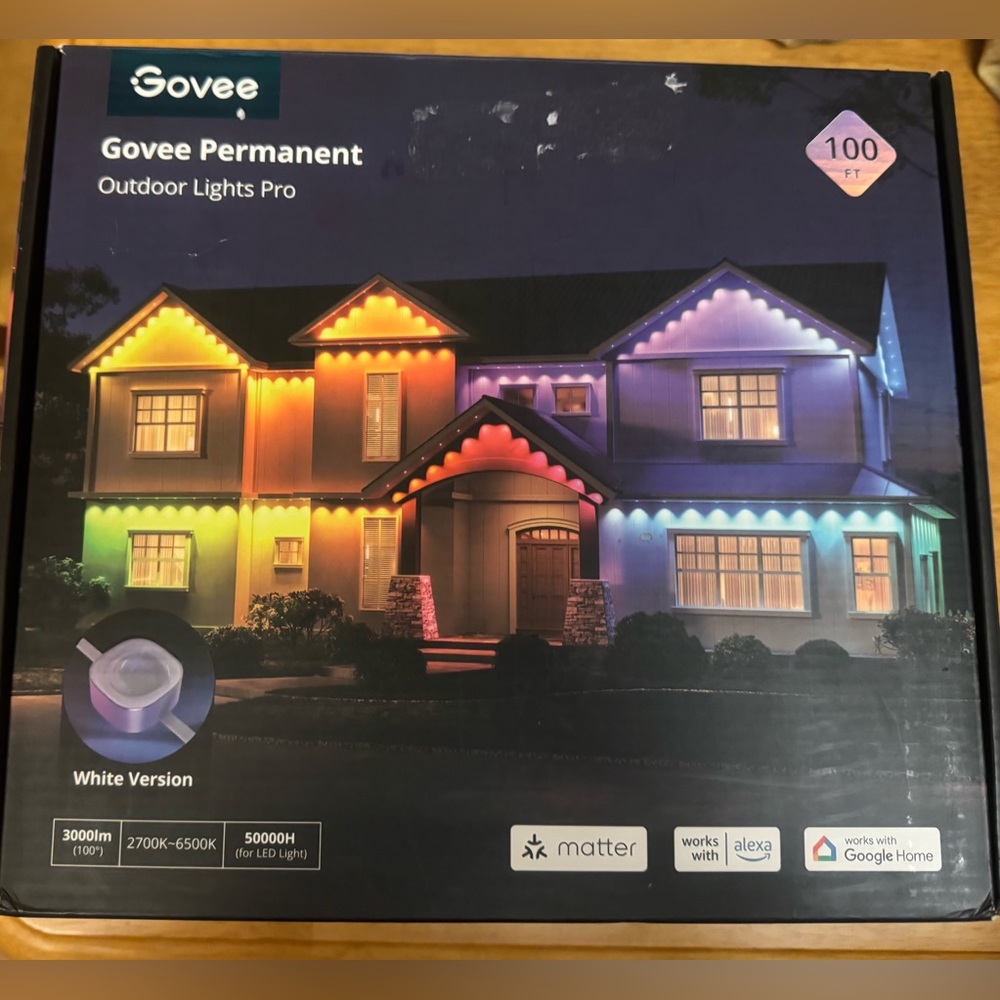 Govee Permanent Outdoor Lights Pro, 100ft with 60 RGBIC LED Lights